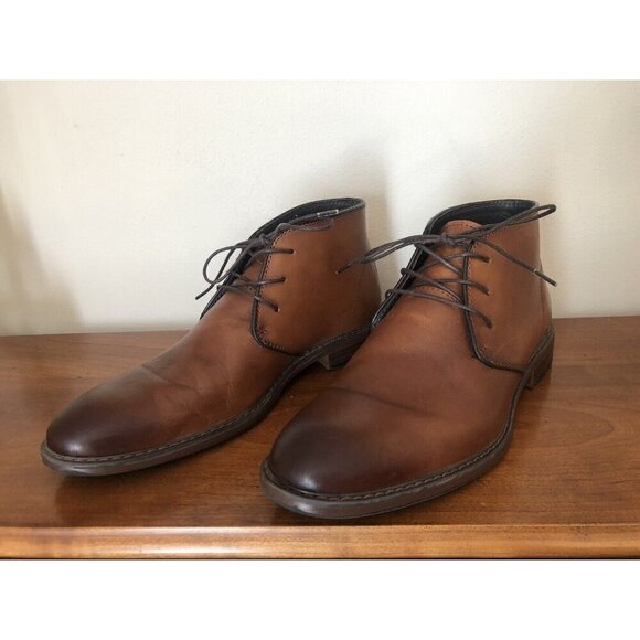 Nordstrom Ortholite Mens Size 8.5 Brown Leather Lace Up Shoes - Picture 1 of 7